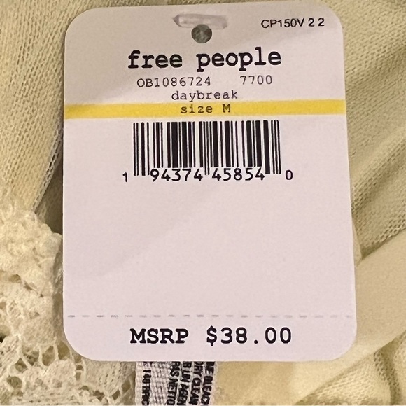 NWT $38 Free People Teegan Bralette Yellow XS S M Longline Soft Bra Daybreak - Picture 11 of 11
